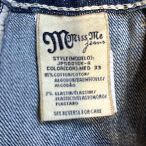 Miss Me Mid Rise Distressed Boot Cut Jeans Flap Back Pockets JP50015K-4 Women 31 - Picture 7 of 9